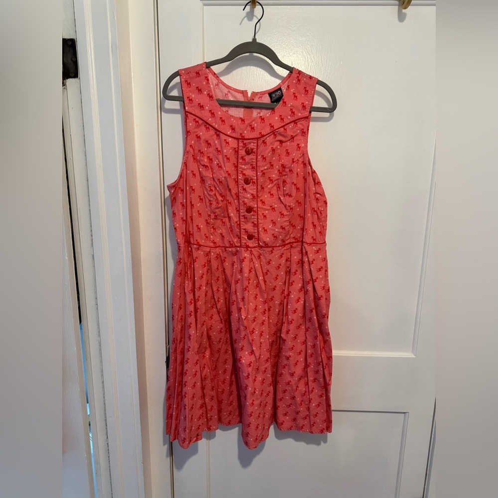 Retrolicious reindeer print Sleeveless Dress